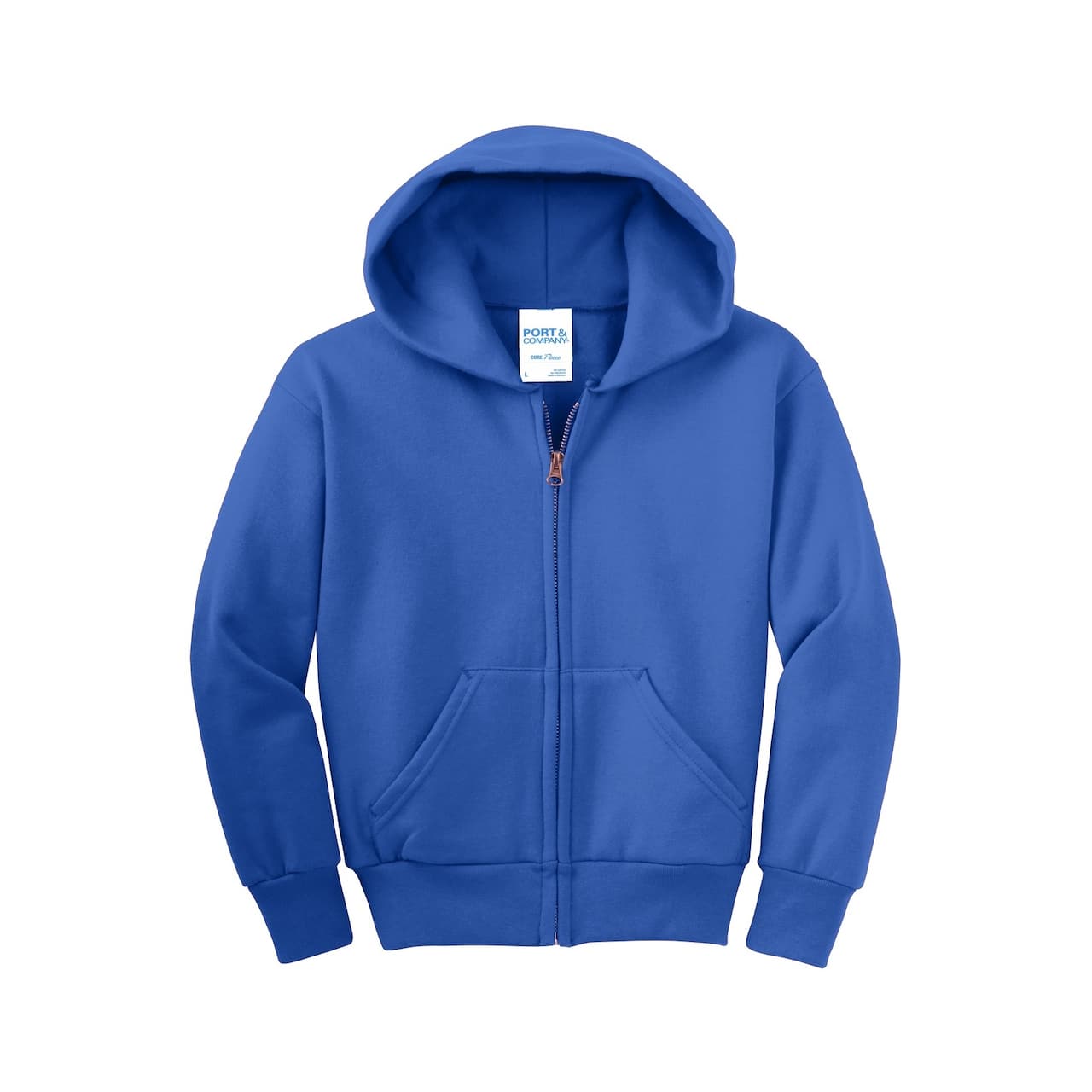 Port & Company® Youth Core Fleece Full-Zip Hooded Sweatshirt